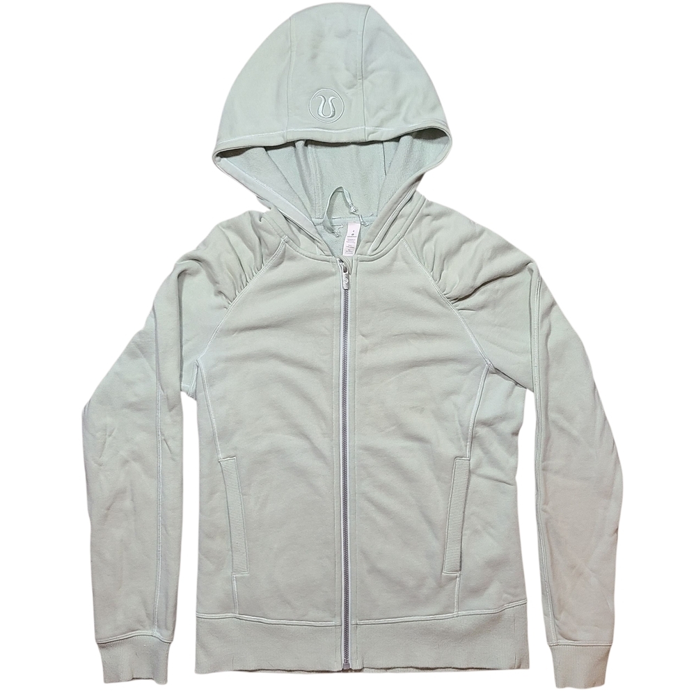 Lululemon Athletica Scuba Cool & Collected Hoodie Mint Green Zip Jacket Size 4 - Picture 2 of 9